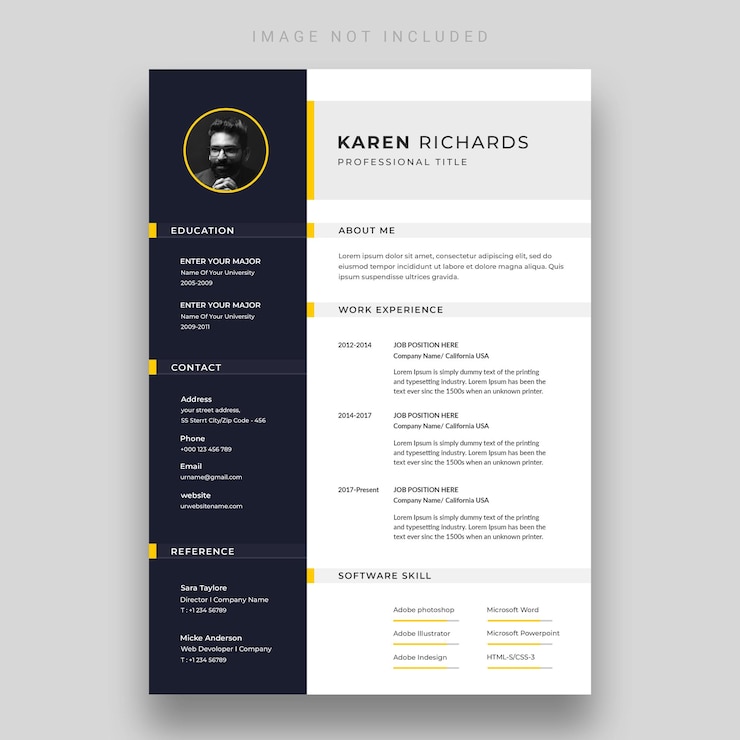 Gratis PSD schoon en modern cv of cv-sjabloon
