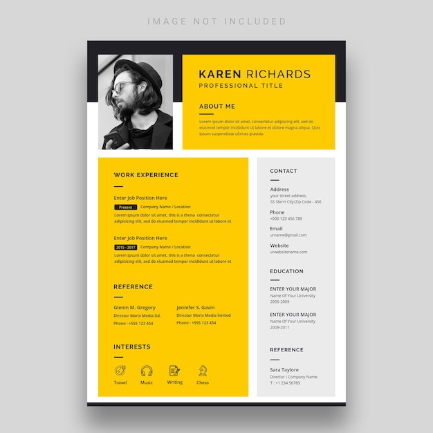 Gratis PSD schoon en modern cv of cv-sjabloon