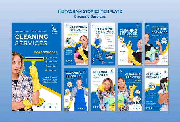 Schoonmaak service concept instagram verhalen sjabloon