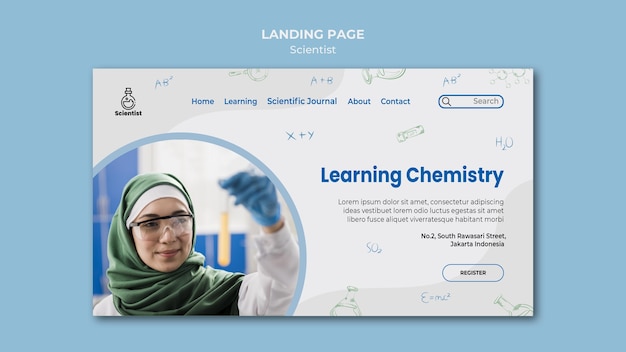 Gratis PSD science club-bestemmingspagina-sjabloon