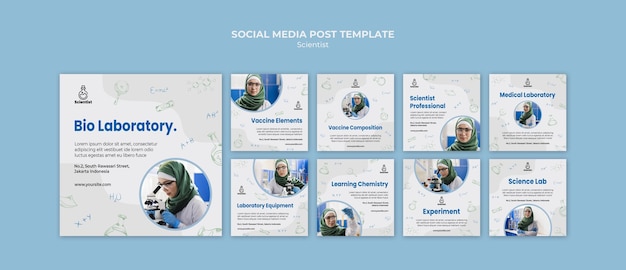 Gratis PSD science club social media post-sjabloon