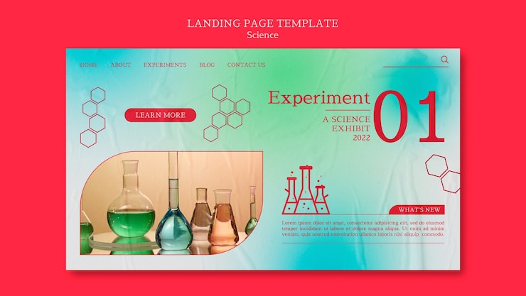 PSD Gratis science convention landing page template