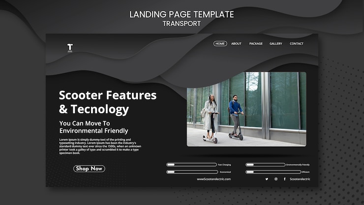 PSD Gratis scooter landing page template