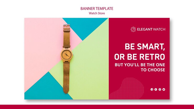 PSD gratuito sé inteligente o sé plantilla de banner retro