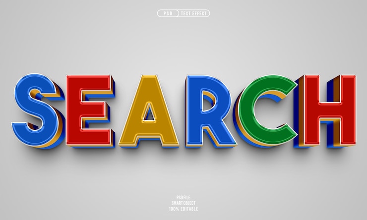 PSD Gratis search 3d editable text effect