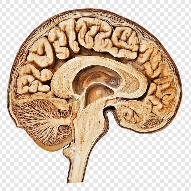 Sección sagital del cerebro humano Una vista anatómica detallada