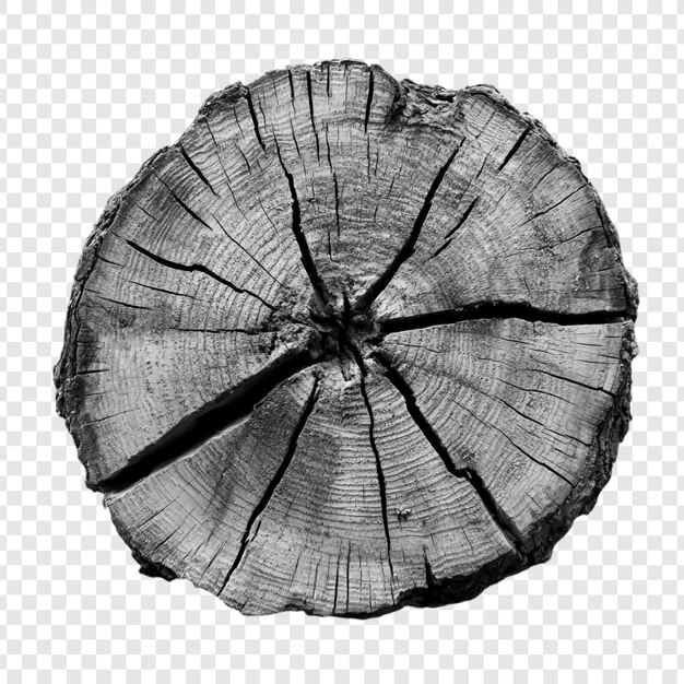 Sección transversal de un tronco de árbol desgastado Un estudio en blanco y negro de la textura de la naturaleza