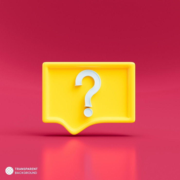 PSD gratuito segno del punto interrogativo 3d nell'icona della bolla di discorso isolata