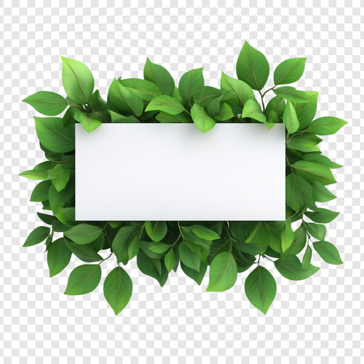 PSD gratuito segno vuoto circondato da lussureggiante verde un modello perfetto per i disegni a tema naturale