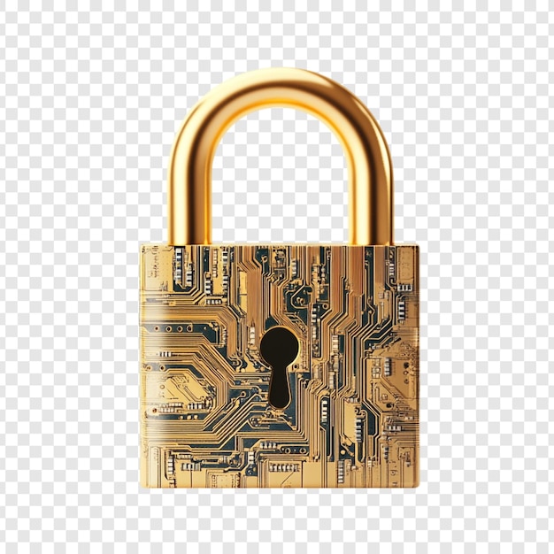 Seguridad cibernética cerradura de oro fortaleza digital protección de datos encriptación segura