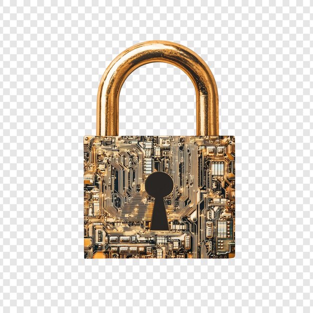Seguridad cibernética Padlock Fortaleza digital Tabla de circuitos de oro Protección de datos Seguridad en línea Escudo de privacidad Protección tecnológica Seguridad de red Innovación Bloqueo Protección de alta tecnología