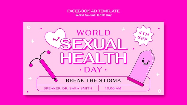 Seksuele gezondheid facebook advertentie kunst sjabloonontwerp