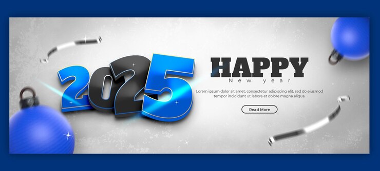 PSD Gratis selamat tahun baru 2025 desain pos sampul facebook atau templat banner perayaan