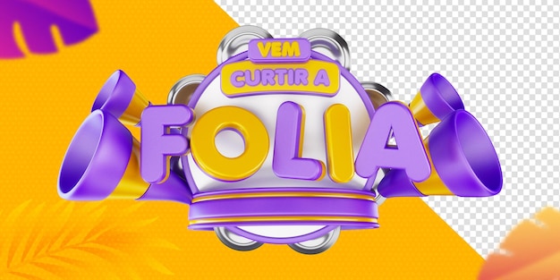 PSD gratuito sello 3d fiesta de ofertas carnaval brasil promoción de supermercados folia de carnaval no brasil