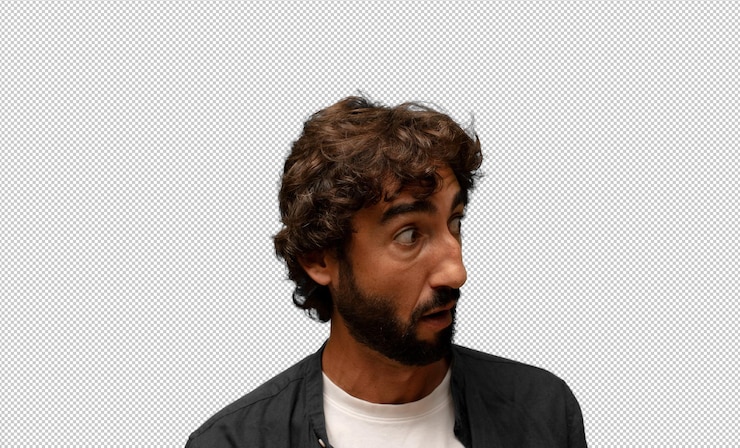 PSD gratuito sentendosi scioccato e sorpreso cercando di copiare lo spazio sul lato con sguardo a bocca aperta stupito