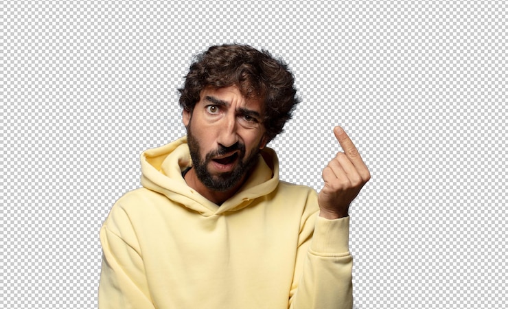 PSD gratuito sentirse confundido y desconcertado mostrando que está loco o loco
