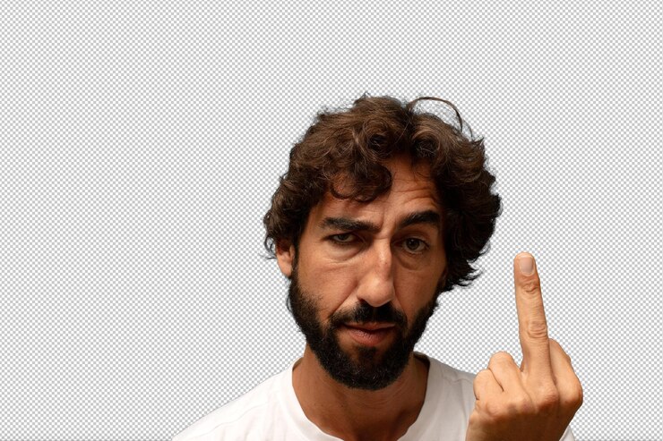 PSD gratuito sentirse enojado molesto rebelde y agresivo voltear el dedo medio contraatacando