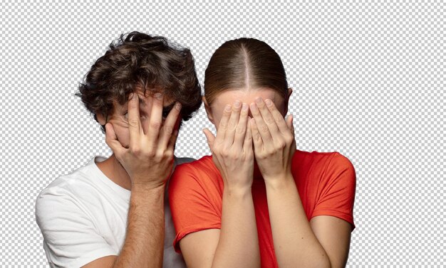 sentirse triste frustrado nervioso y deprimido cubriendo la cara con ambas manos llorando