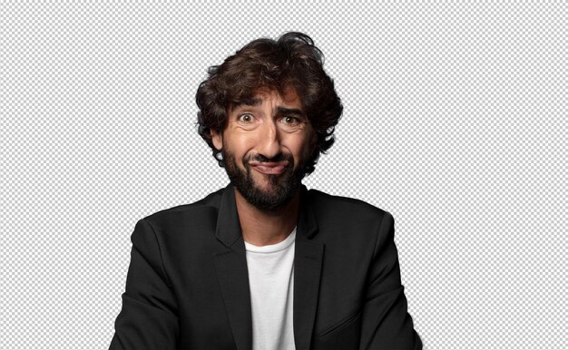 sentirse triste y quejumbroso con una mirada infeliz llorando con una actitud negativa y frustrada