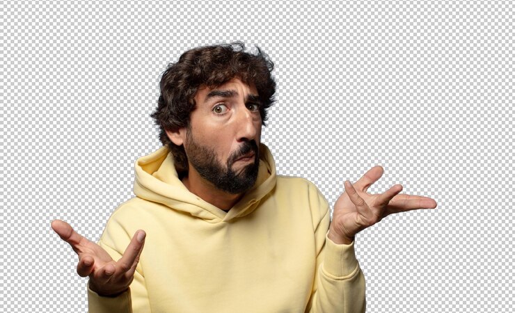 PSD gratuito sentirsi all'oscuro e confuso non avendo idea assolutamente perplesso con uno sguardo stupido o sciocco