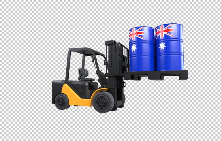 PSD gratuito serbatoio di carburante per carrelli elevatori con bandiera australiana su sfondo trasparente