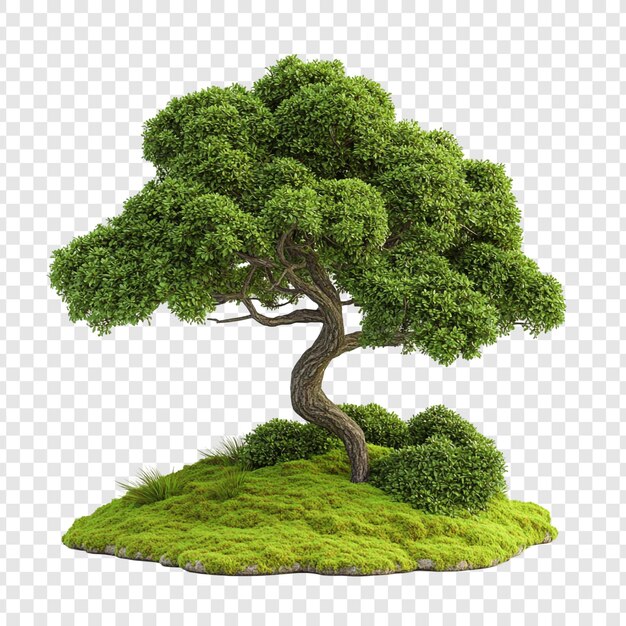 El sereno árbol bonsai en Mossy Hillock