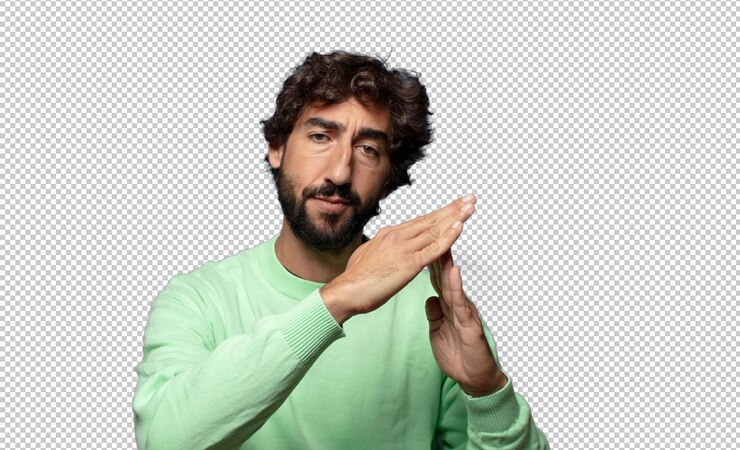 Gratis PSD serieus, streng, boos en ontevreden, time-out teken.