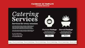 PSD gratuito servicio de catering de diseño plano plantilla de facebook