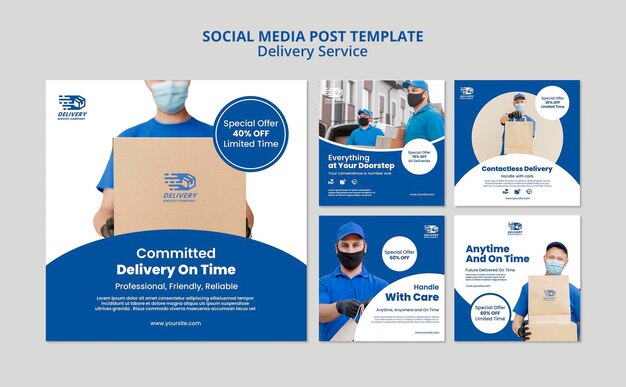 Servizio di consegna post sui social media