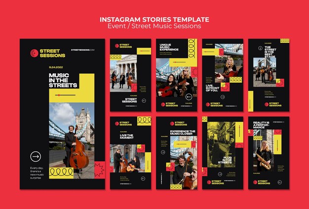 Sesiones de música callejera historias de instagram