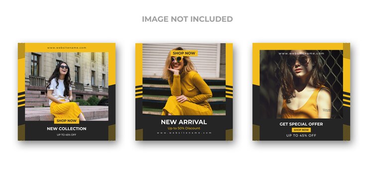 PSD gratuito set di banner per social media di moda