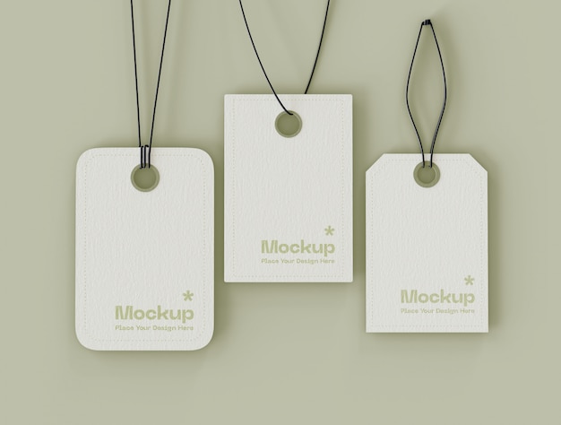 Set di etichette prezzo tag mockup