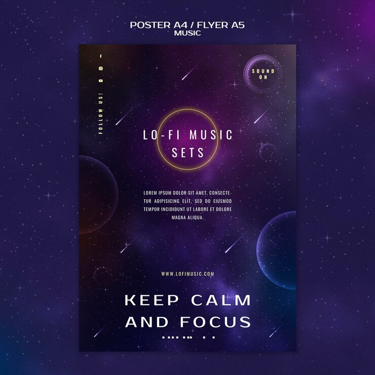 PSD gratuito set di musica poster modello