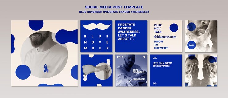 PSD gratuito set di post instagram di novembre blu
