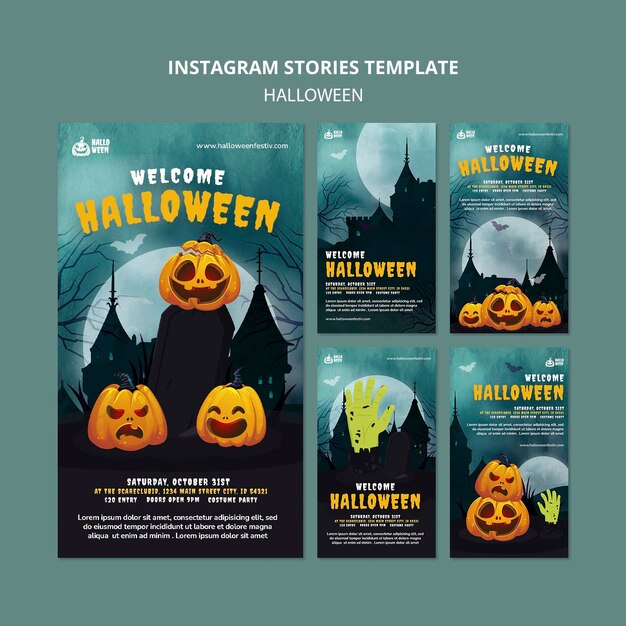 Set di storie instagram per feste di Halloween
