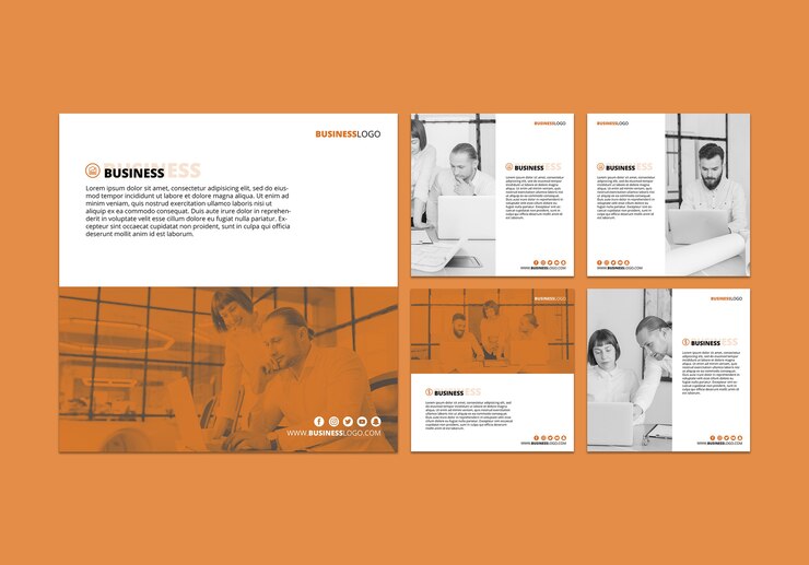 PSD gratuito set modello di business cancelleria