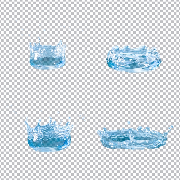 Gratis PSD set van vier spatwater
