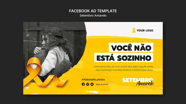 Gratis PSD setembro amarelo bewustzijn facebook-sjabloon