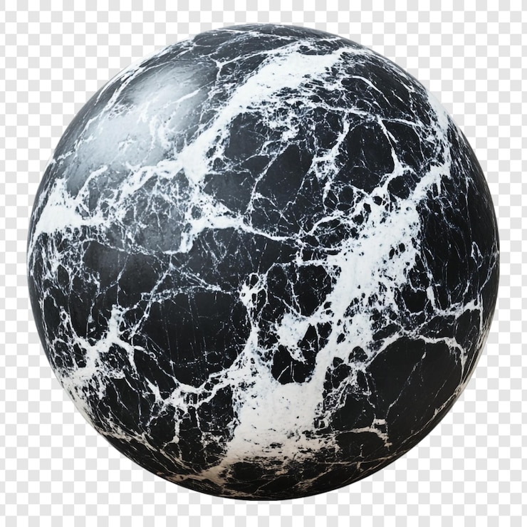 PSD gratuito sfera di marmo bianco e nero disegno elegante arte astratta