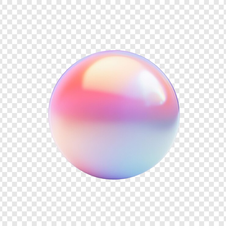 PSD gratuito sfera iridescente astratta colori vibranti a gradiente pastello arte digitale superficie liscia rendering 3d lucido colorato luminoso elemento di design moderno