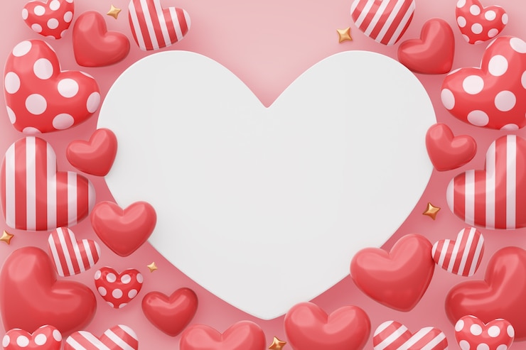 PSD gratuito sfondamento della celebrazione del giorno di san valentino 3d