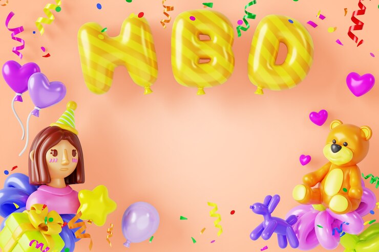 PSD gratuito sfondio di compleanno 3d