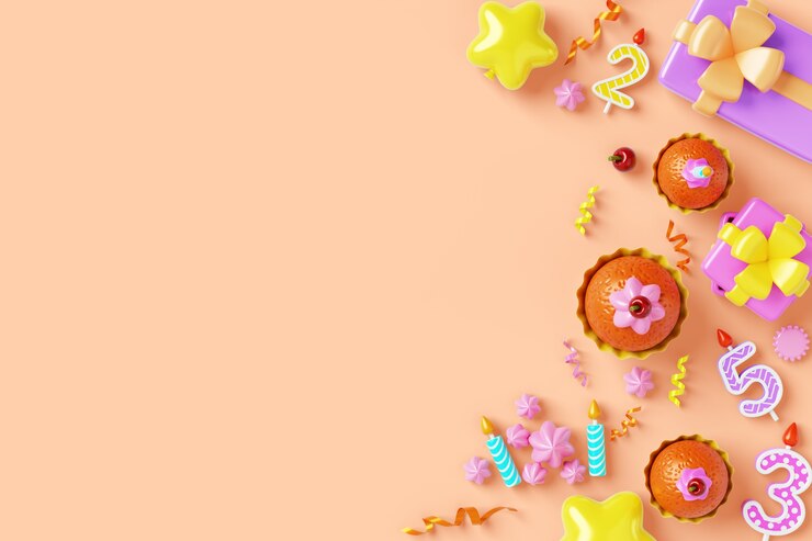 PSD gratuito sfondio di compleanno 3d