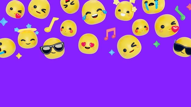 Sfondo 3d con emoji