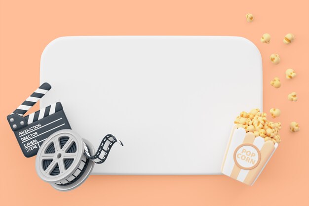 Sfondo banner vuoto cinema 3D