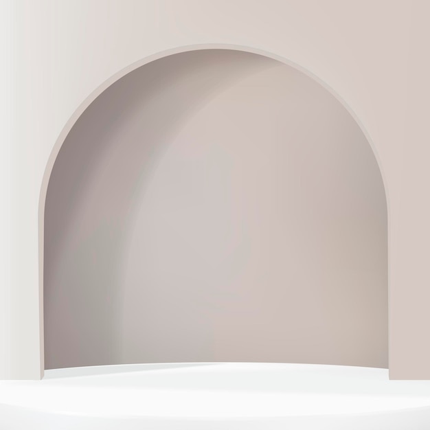 Sfondo del prodotto arco 3D psd in stile semplice marrone