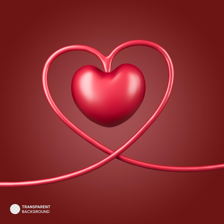 PSD gratuito sfondo di san valentino con cuore rosso 3d intorno a una cornice bianca