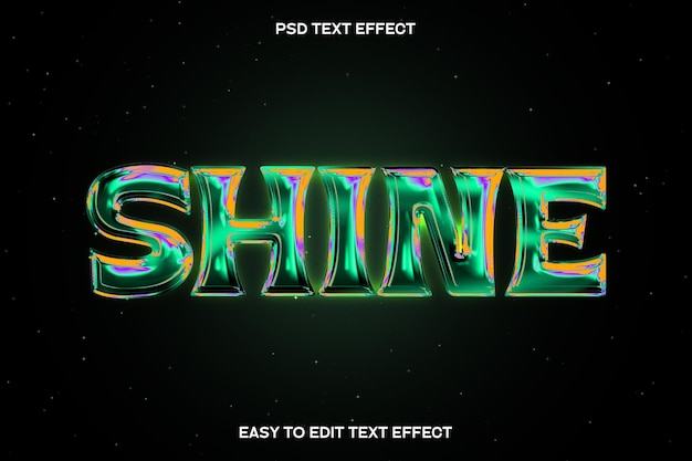 Shine Metallic Chrome Editable Text Effect