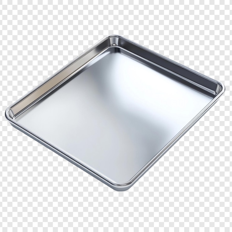 PSD Gratis shiny silver baking sheet ready for delicious treats kitchenware baking cooking food prep