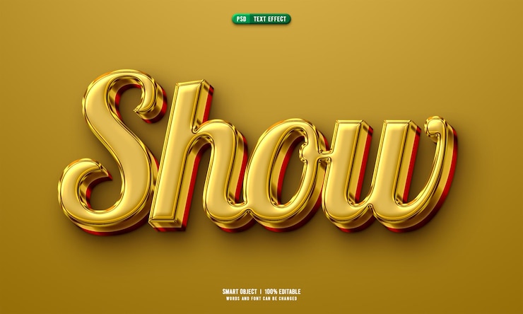 PSD Gratis show 3d editable text effect
